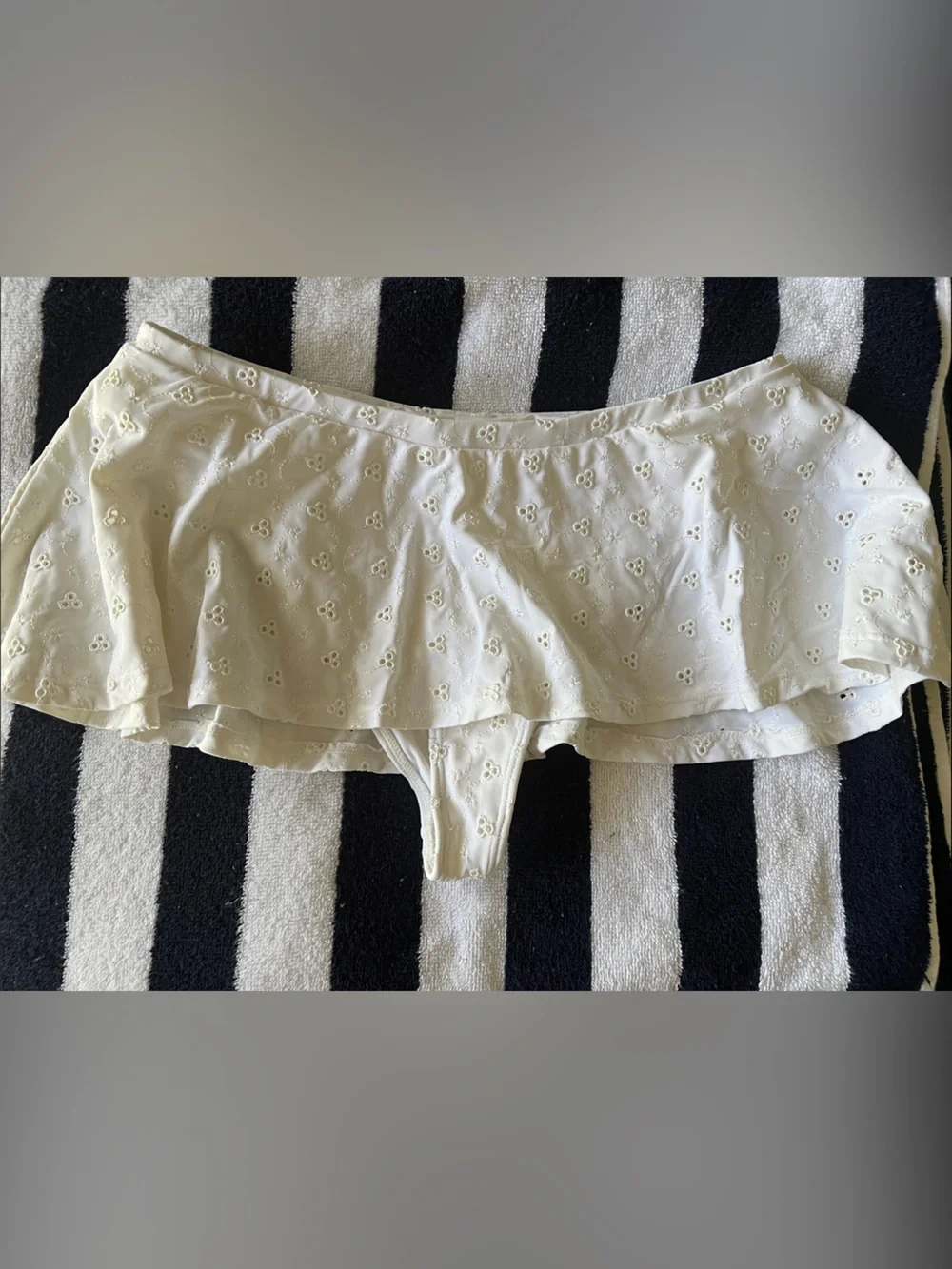White Frankies Bikinis Swim Skirt Bottoms